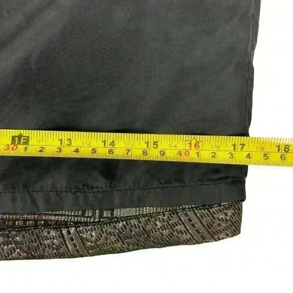 Topshop Womens  Gold Black Mini Skirt Sz2 Metallic Bubble Club Night Out Y2K - Picture 13 of 16